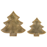 Gold Christmas Tree Tray Set Of 2 Noelle