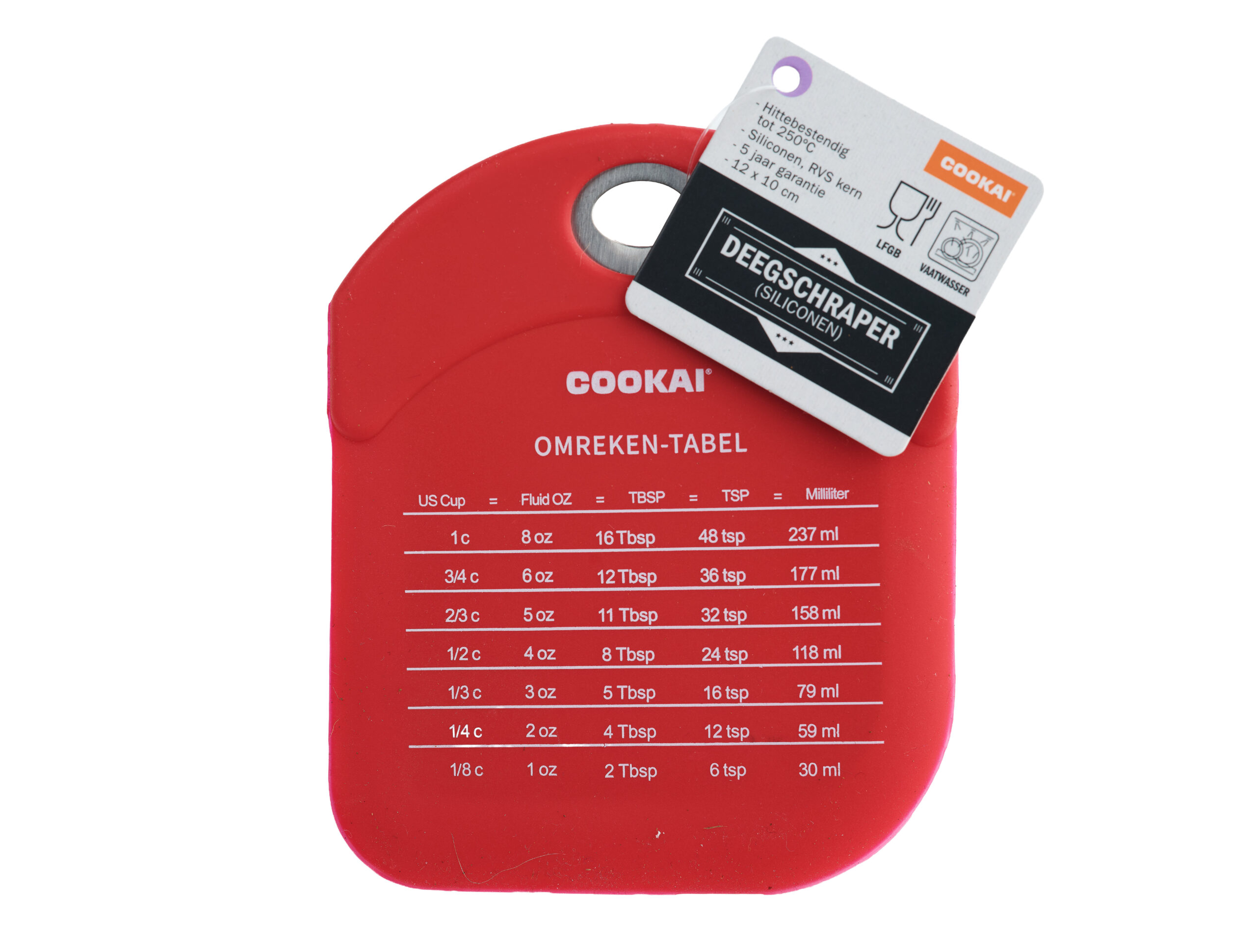 Deegschraper met maattabel, Siliconen Cookai