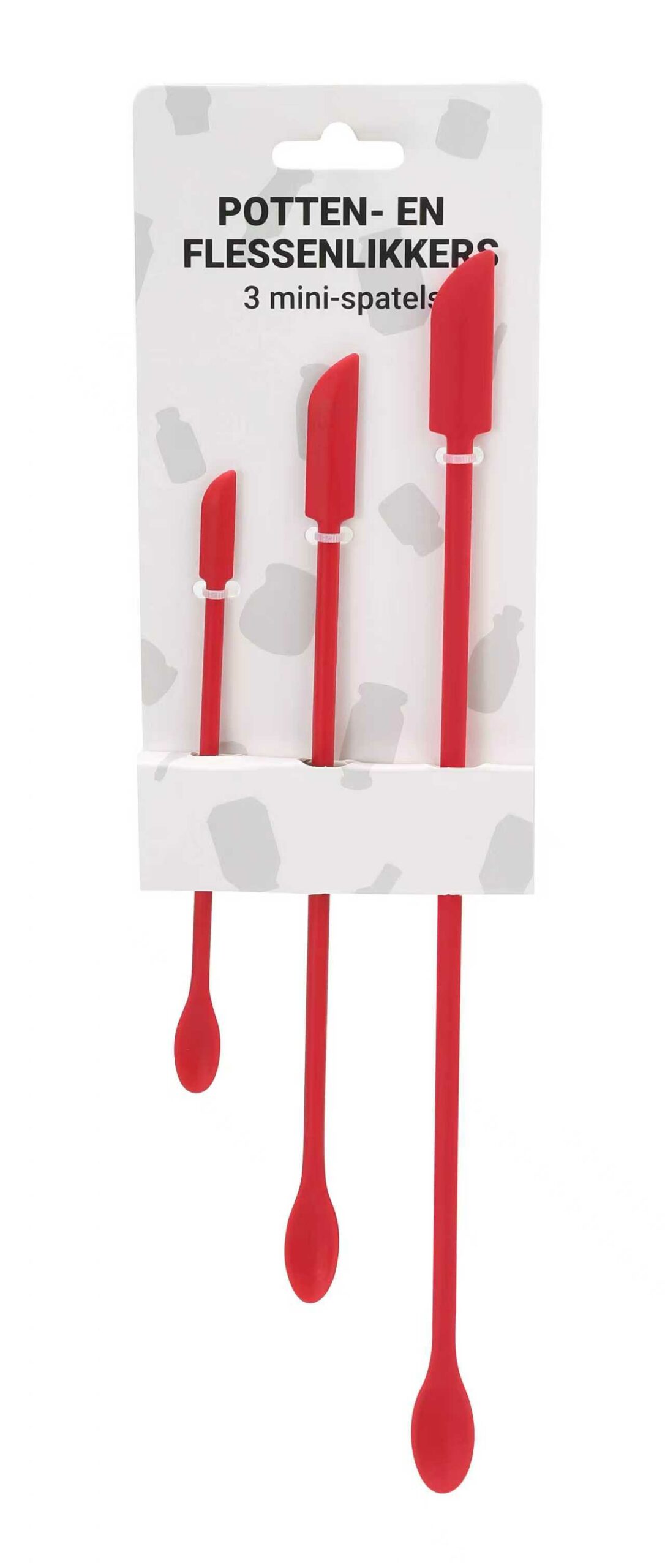 Set van 3 spatels rood , incl. staffelkorting